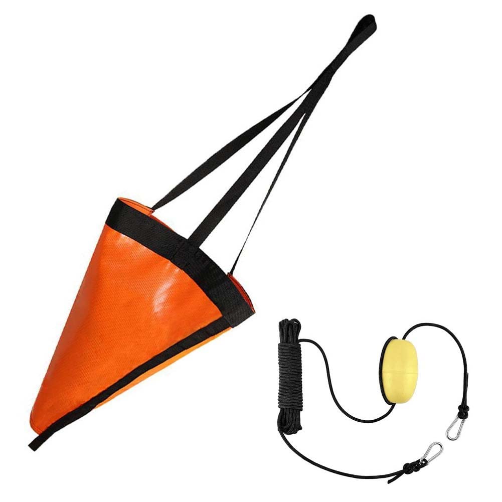 Drift Sock avec Harnais Bouée Ancre De Mer Pêcheurs À Ligne Pêche Drogue Bateau Ancres Ancre De Bateau Bouée Ancre Flottante pour Kayak Bateau 18 Pouces Orange