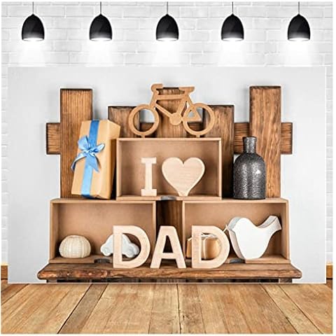7 x 5 feet I Love Dad Happy Father Day Wood Cabinet Custom Photo Studio Background Backdrop vinyl banner Cover