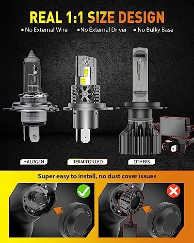 Fahren 2023 Upgraded H4/9003/Hb2 Led Headlight Bulb, 30000Lm 800% Ultra Brightness, 6500K Cool White, Wireless 1:1 Halogen Size, Hi/Lo Dual Beam, Plug And Play, Pack Of 2 #TOP2