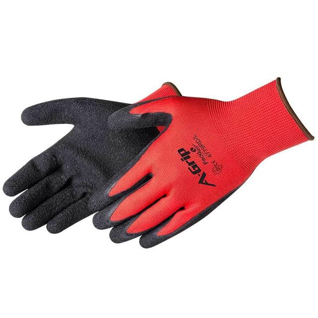 A-Grip Ninja Flex | Red Spandex Knit Work Glove PVC Double Dipped | Medium | One Dozen