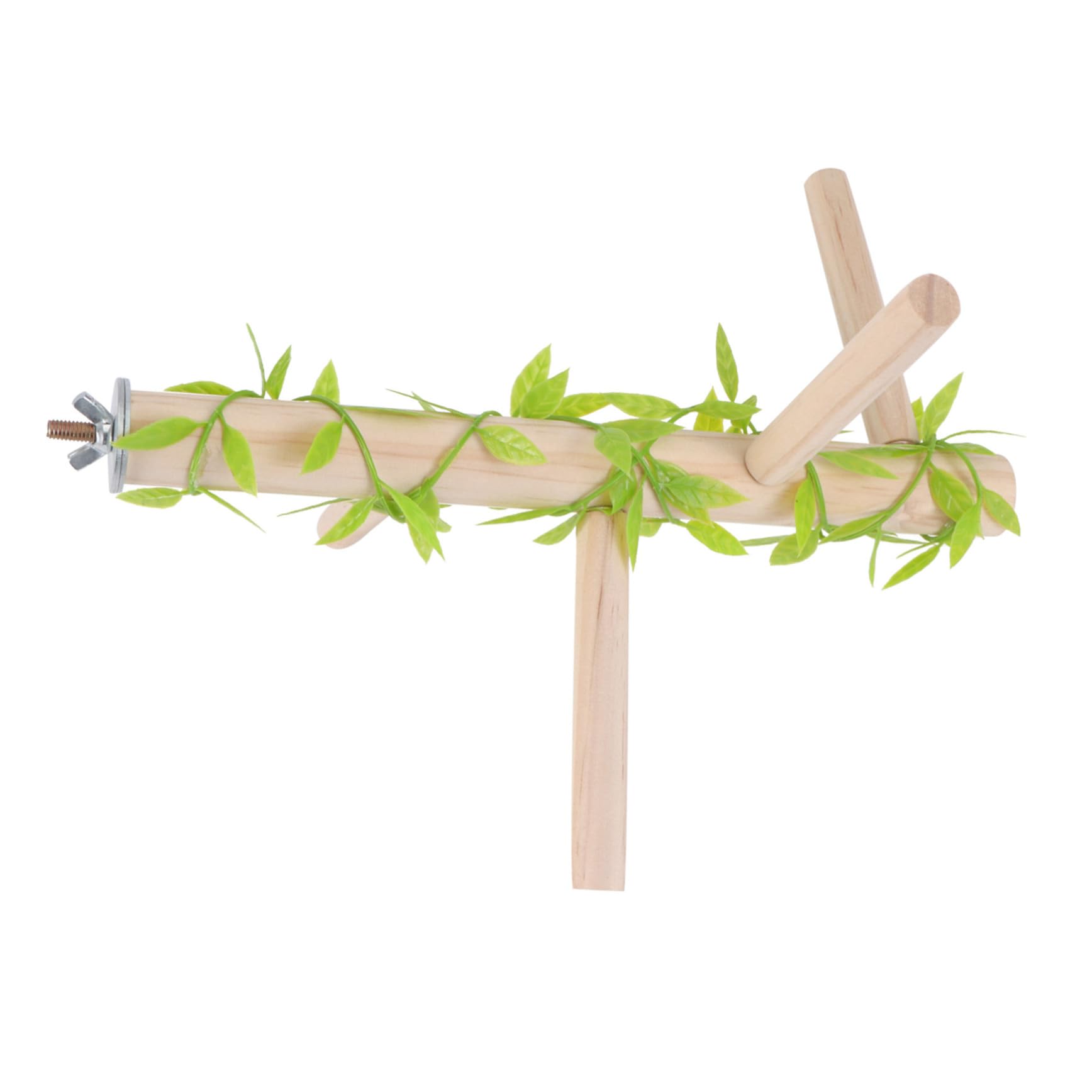 COLLBATH Bird Cage Standing Pole Real Pine Wood Multi-Forked Branch Stand Pet Parrot Accessory