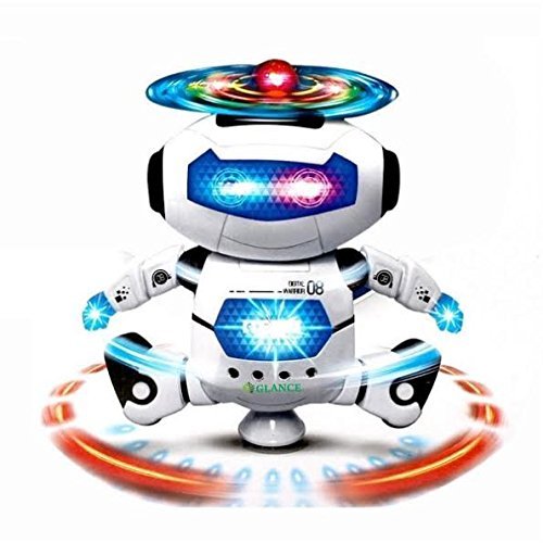 Black Foru Best Musical and Naugty Dancing Robot - 3D Lights and Very Attractive Musical Robot for Kids
