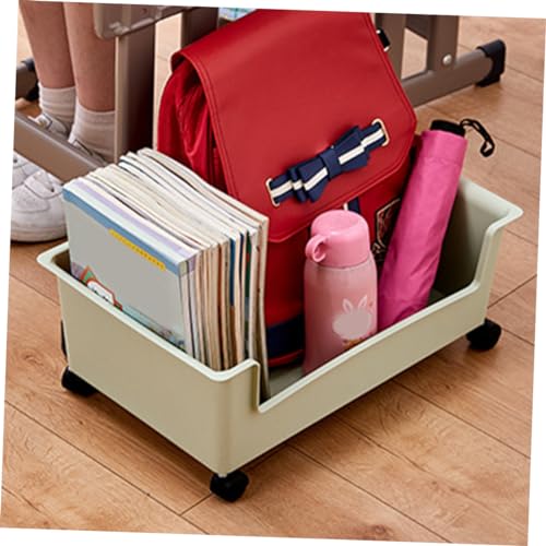 Organizador de libros verde claro COLLBATH, mueble de plástico con ruedas 7