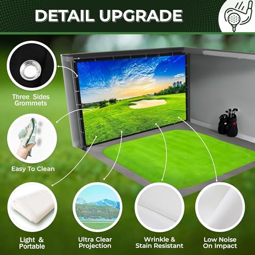 Schermo resistente di impatto del simulatore di golf, schermo del proiettore dell'esposizione di HD per l'addestramento con il supporto ammortizzato della muffling
