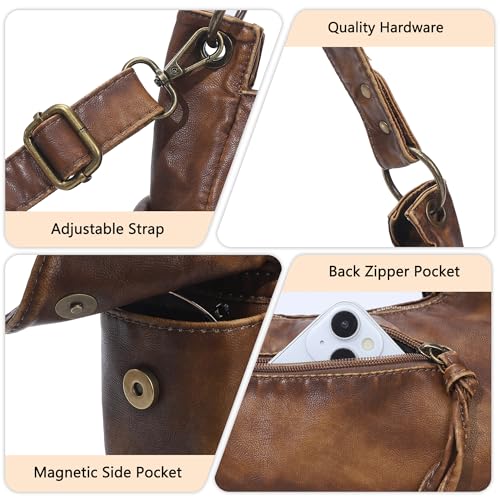 Bolso Hobo para Mujer en Cuero Vegano Suave miniatura 6