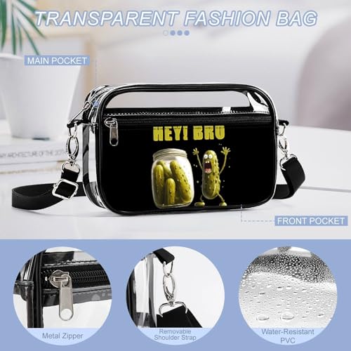 Pickles Hey! Bro Women's Clear Crossbody Purse Bag Transparent Bags Pocket for Concerts Sports Festivals4