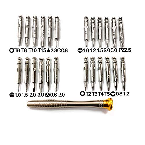 Ledertasche 25 in 1 Torx-Schraubendreher-Set Reparaturset für Mobiltelefone Multitool-Handwerkzeuge für Tablet-PC-Uhren