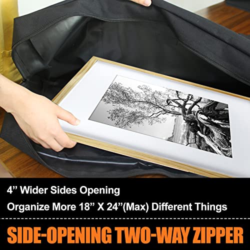 Image of Cupohus 19 inch x 25 inch Lightweight Art Portfolio Bag (Edition 2.0) with Outer Pockets and Handle, Student Carry Transport Storage Bag for 18 inch x 24 inch Artworks
