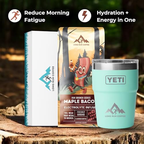 Image of Long Run Coffee - Hydrating Coffee with Electrolytes - All Natural Energy + Hydration + Recovery for Athletes - Stomach Friendly Electrolyte Coffee for Runners (5 lb, Maple Bacon)