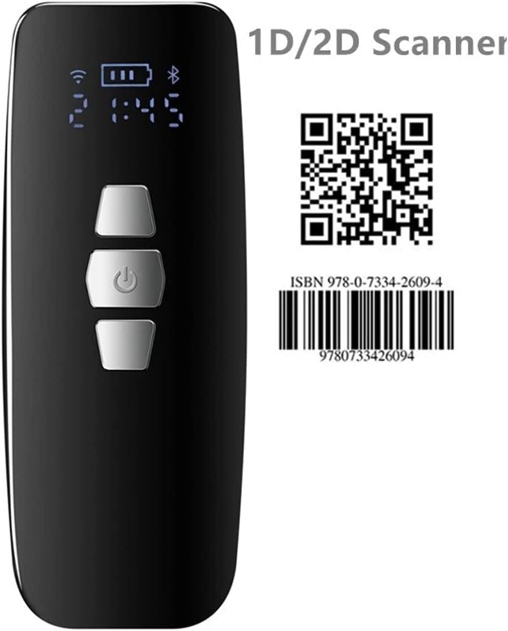 Mini przenośny skaner Bluetooth 1D 2D bezprzewodowy skaner kodów kreskowych ze zamiatarką do przechowywania ekranu