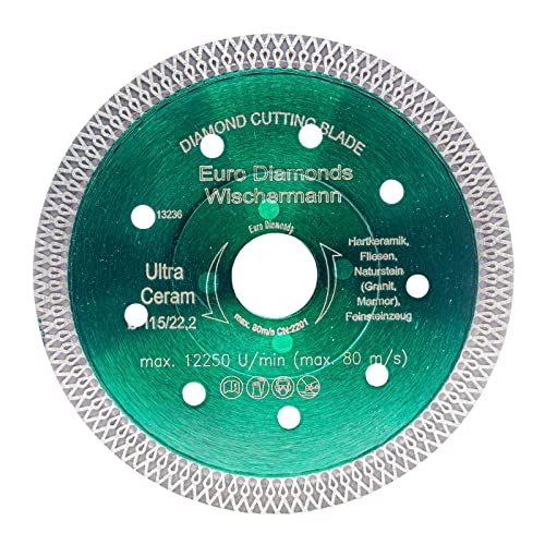 Profi Diamant-Trennscheibe Ceramic Super Ultra von EDW, 115 mm x 22,2mm, Fliesentrennscheibe, Feinsteinzeug, Keramik, Naturstein, Fliesen, Granit, Marmor Cover