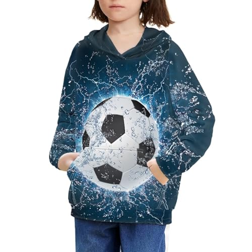 Boys Lightning Fleece Hoodies Plush Pullover Water Football Hoodie Casual Hooded Sweatshirts with Pocket for Age 6-16 Kids4