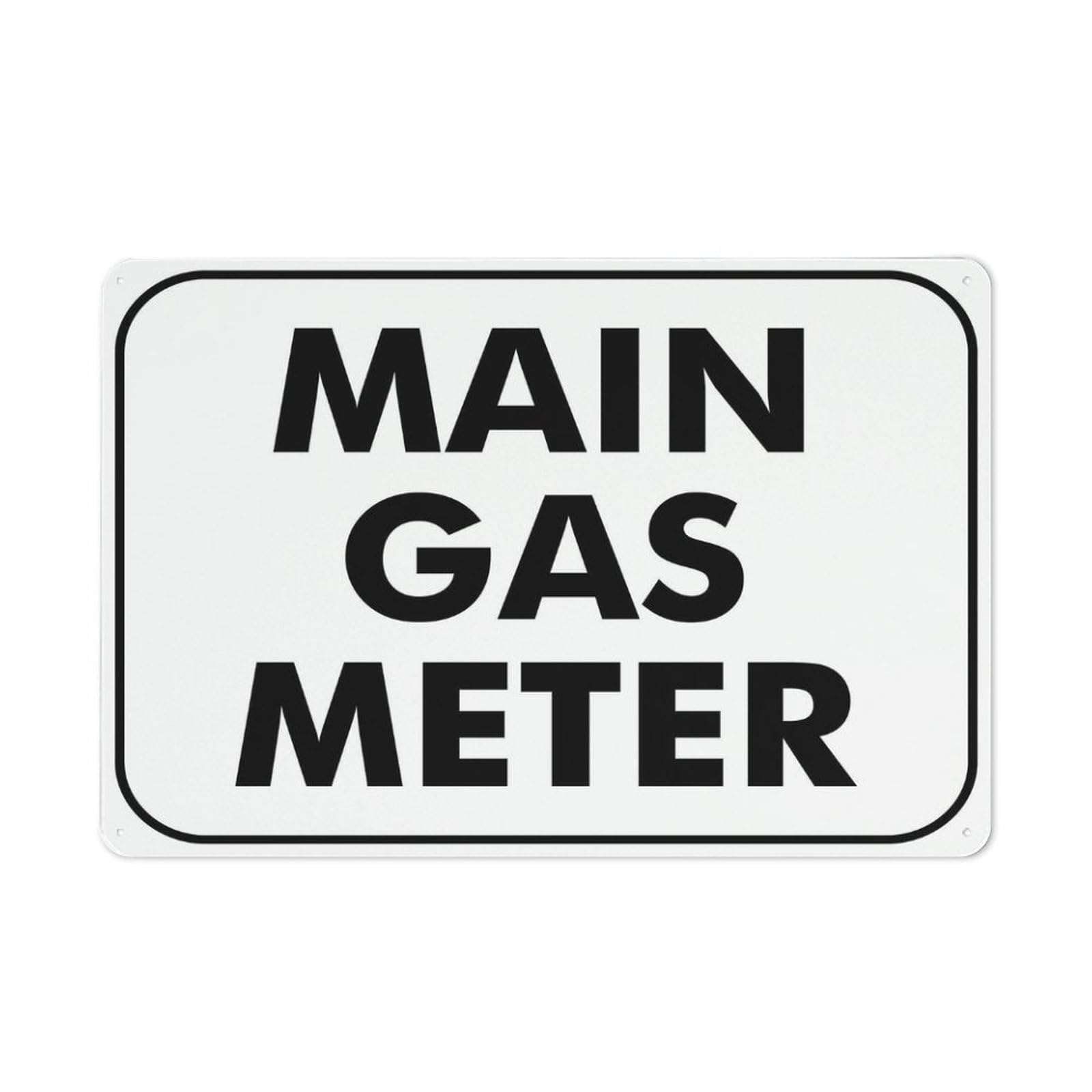 Main Gas Meter Sign, 8x12 Inch Metal Aluminum, Pre-Drilled Holes for Easy Mounting, Indoor/Outdoor Use for Fence, Door, Gate