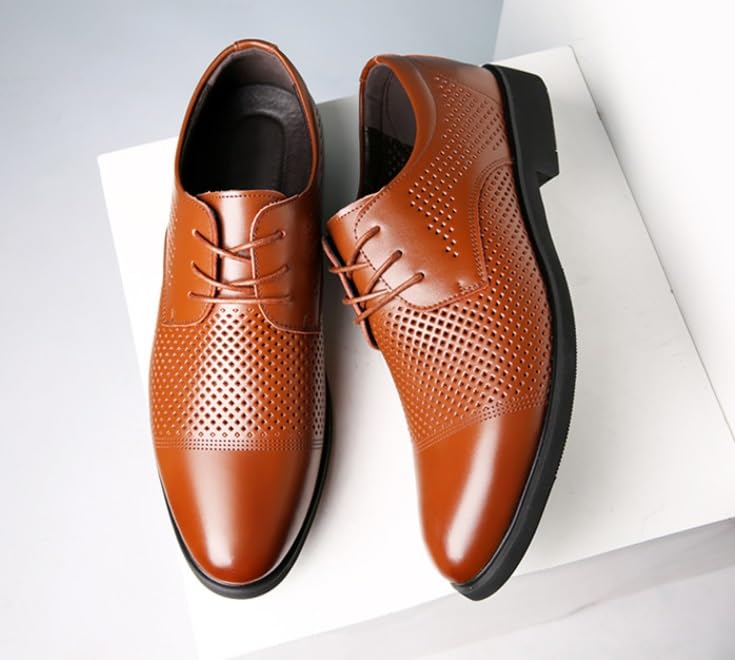 Men’s Hollow Oxford Summer Breathable Leather Shoes Comfortable Formal Casual Business Dress Shoes2
