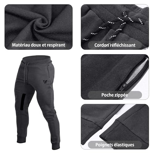 Pantalon jogging homme AeroMaille avec poches zippées pour sport et fitness