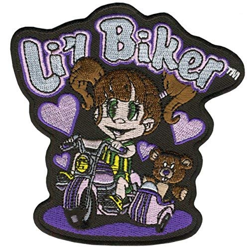 Officially Licensed Originals Hot Leathers, Lil Biker Girls, Iron-On / Saw-On Rayon Patch - 4" X 5", Heat Sealed Backing
