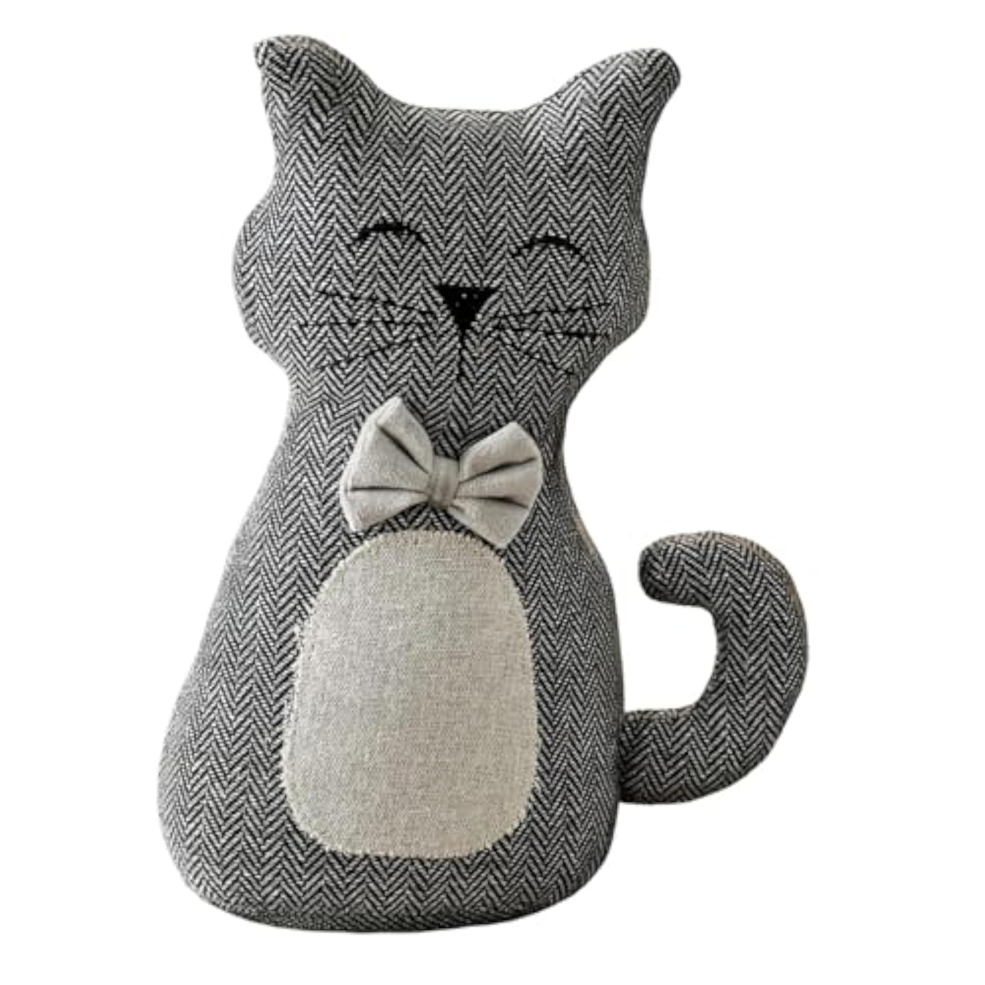 Cute Weighted Cat Shape Door Stopper with Bowtie