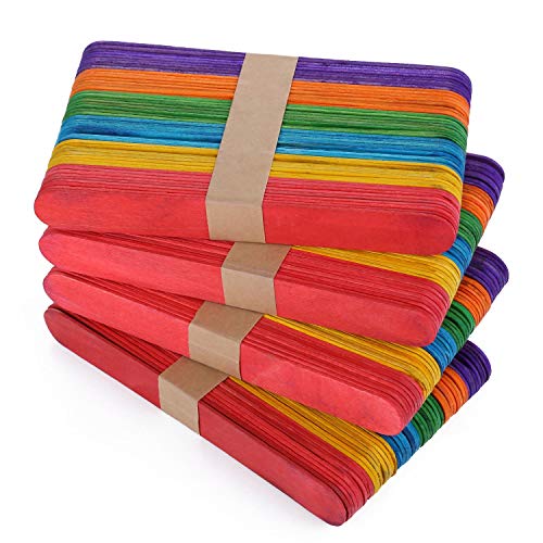 200 Colorful Craft Applicator Wax Sticks Wood Spatula Wooden Body Hair Removal Stick Waxing Spatulas for Face & Eyebrows Birch Wood Tongue Depressors