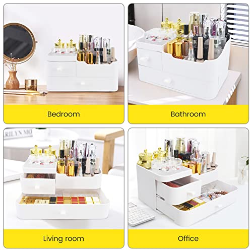 Macallen Makeup Organiser Make Up Storage, Cosmetic Organisers Make Up Storage Organizer Box - Cosmetic Storage Box Skincare Display Drawer Beauty Organizer | White - 4