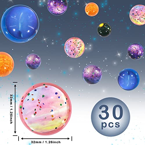 Annhao 30 Stück Flummies für Kinder, Flummi Planeten Spielzeug Geschenk Kindergeburstag Mitgebsel Groß Set für Mädchen Jungen give aways mitgebsel Kindergeburtstag gastgeschenke Partygeschenke (32mm)