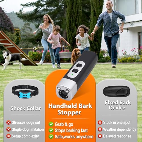 Anti Bell Gerät Hunde,Ultraschall Hundeabwehr mit 3 Einstellbaren Frequenzen LEDTaschenlampe,Wiederaufladbar Antibell Ultraschall Gerät,Hunde Bellen Stoppen,für Kleine Hunde Innen Außenbereich
