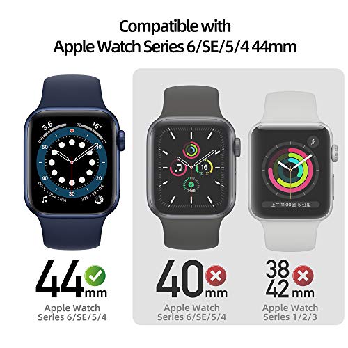 Image of pzoz Compatible for Apple Watch Series 6 /5 /4 /SE 44mm Case with Screen Protector Accessories Slim Guard Thin Bumper Full Coverage Matte Hard Cover Defense Edge for iWatch Women Men GPS (Blue)