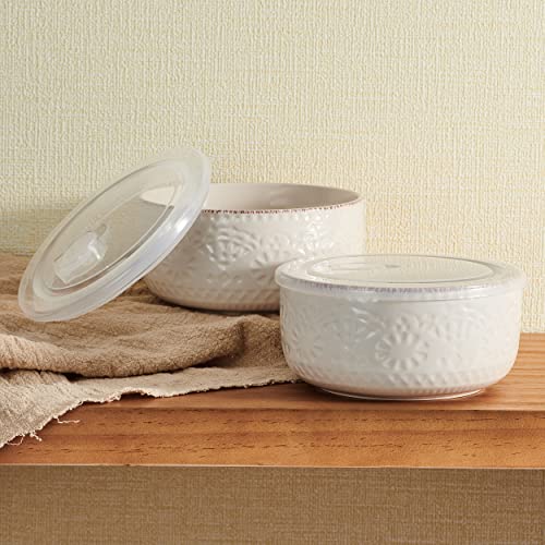 Pfaltzgraff Chateau Storage Bowls, 6 pulgadas, crema miniatura 6