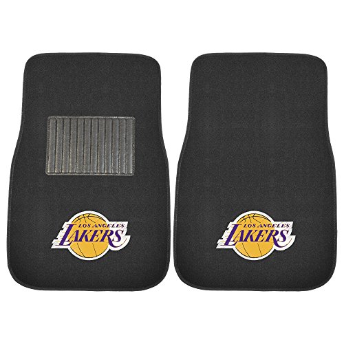 lakers floor mats for car - FANMATS 17608 Los Angeles Lakers 2-Piece Embroidered Team Logo Car Mat Set, Front Row Automotive Floor Mats