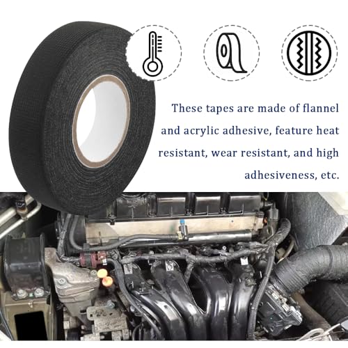 Image of 2Pack 50FT x 3 /4 inch Car Wire Harness Tapes,Multifunctional Car Tape Winding Dashboard & Computer Harnesses Cables,Universal Cloth Automotive Tape Car Accessories for Cars,Trucks