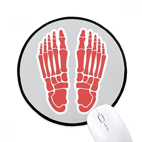 Tapis de souris corps humain os pied rond beatChong antidérapant avec bords cousus noirs pour bureau