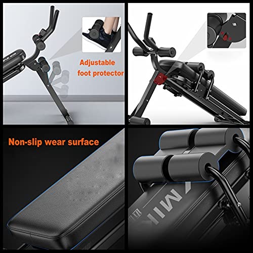 MQQ Opvouwbare zitbank, verstelbare tillen fitness oefenplank taille rug ondersteuning training gewicht Bench helling afname Ab home gym voor full body workout bank (kleur: zwart) - Afbeelding 5