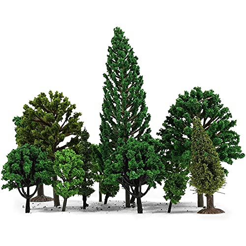 Miniature Model Trees for Dioramas, DIY Crafts (11 Sizes, 55 Pieces)