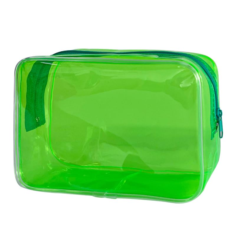 Neon Pouch Small Makeup Bag 7x2 3x4 7 Size TSA Approved Toiletry Bag Clear Travel Bags for Toiletries