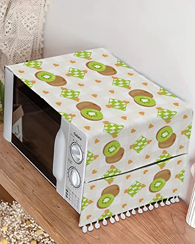 Fridge Dust Cover, Kiwifruit Washing Machine Top Covers, Summer Fruits Orange Love Heart Buffalo Plaid Polyester Kitchen Refrigerator Covers Protector Storage Organizer Bags, 28" X 67" #TOP9