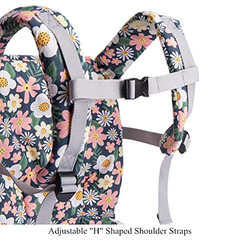 Bebamour Flower Pattern Baby Doll Carrier Original Reborn Baby Carrier for Doll Toys Doll Carrier for Girls and Boys (Black Flower) - Thumbnail 5