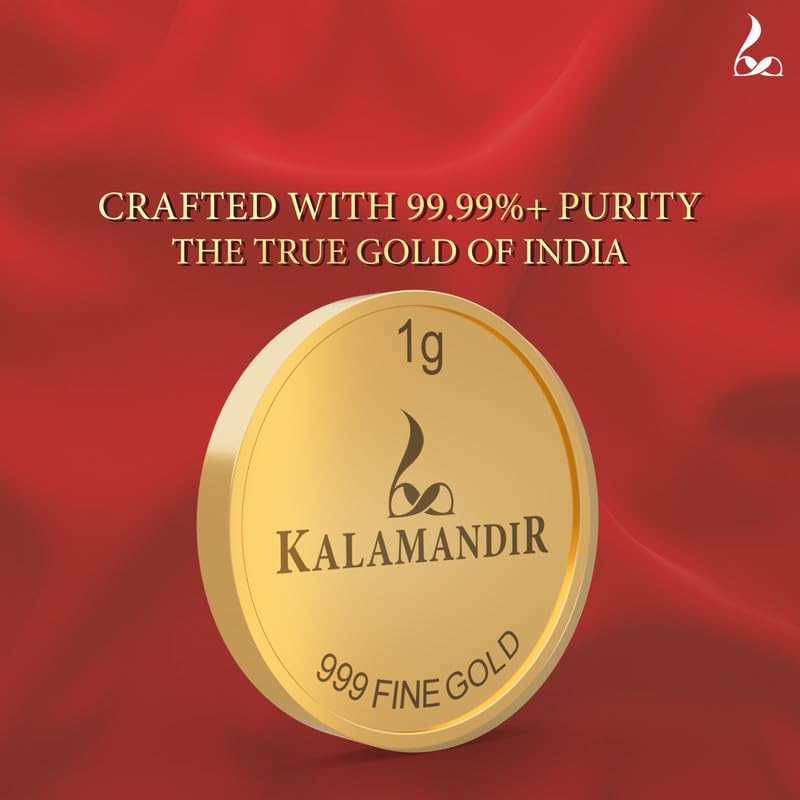Image of Kalamandir Jewellers 24K Gold Coin | 24 kt Yellow Gold with 999.9 Purity | Gold Coin for Investment & Gifting (Wedding, Birthday & Festival)