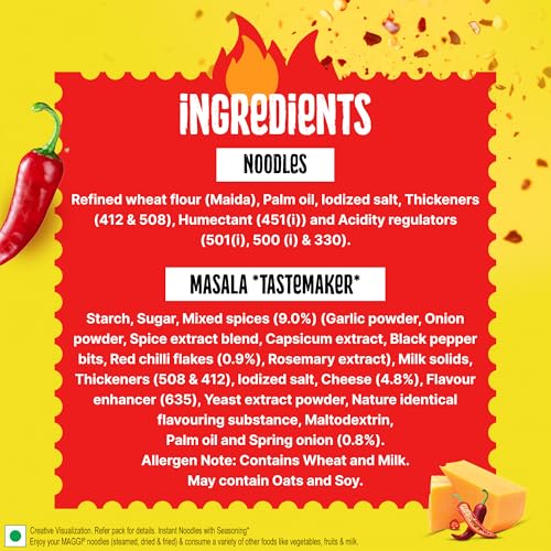 Image of MAGGI Spicy Cheesy Instant Cuppa Noodles - Delicious Slurpy and Saucy Taste, 71.5g