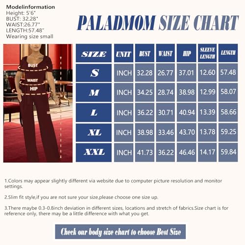 Image of PaladMom Womens Elegant Plus Size Jumpsuits Sexy Back zipper Short Sleeve Mid Waist Wide Leg Straight Rompers