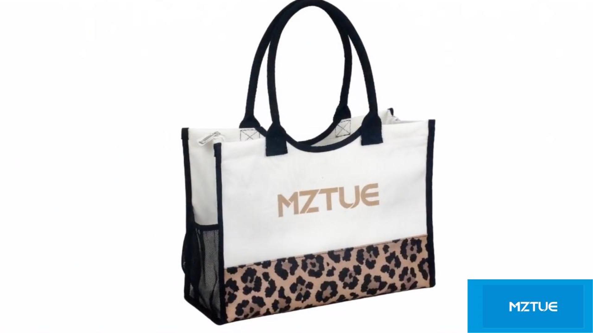 Bolso Tote de Lona con Cierre y 4 Bolsillos miniatura 7