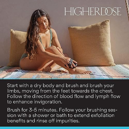 HigherDOSE Supercharge Copper Body Brush and Ritual Oil - Lymphatic Drainage Dry Brush to Accelerate Drainage of Toxins with Ion Charged Bristles - Ayurvedic Nourishing Body Oil for Dry Skin (2 Pcs)