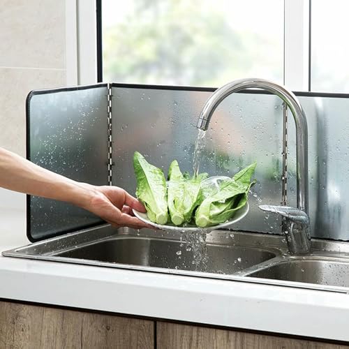Generico Paraspruzzi in Acciaio Inox - Schermo antischizzi a Maglia fine per friggere, Antiaderente per la Cottura su fornelli, Strumento Essenziale per la Sicurezza in Cucina (Dimensioni: 40x80x40 c