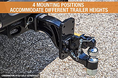 Image of Buyers Products PM3109 3 Inch Pintle Hook Mount - Adjustable 4-Position Trailer Hitch Receiver for Trucks & RV's - Durable Steel 30,000 lb MGTW, Universal Heavy-Duty Tow Hitch Receiver, 6000 MVL Rated