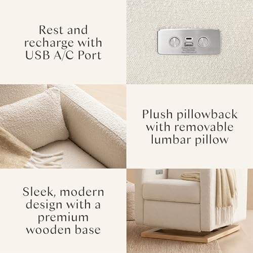 Image of Babyletto Sigi Nursery Recliner /Glider, Power - Ivory Boucle