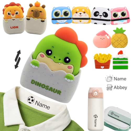 Sello de nombre para ropa de niños, impermeable, sello personalizado con nombre, sellos de ropa para ropa permanente, esencial para la escuela para botellas de etiquetas de plástico para niños y bebés