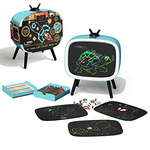 Product Image of the FAO Schwarz Peg Light Art Box, Retro TV LED Light Artwork with Storage Drawers and 304 Light Art Pegs