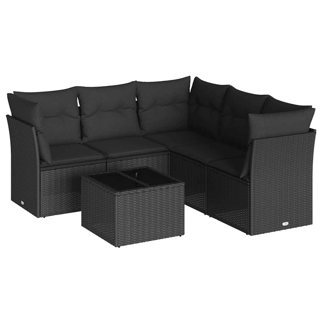 polirattan czarny na taras i patio z poduszkami 51.7 cm