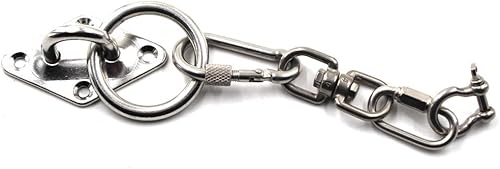 Miniatura 4 de Flomore M10 Pad Eye Plate 304 Gancho de techo de acero inoxidable Gancho de montaje en pared resistente con tornillos (1 unidad)