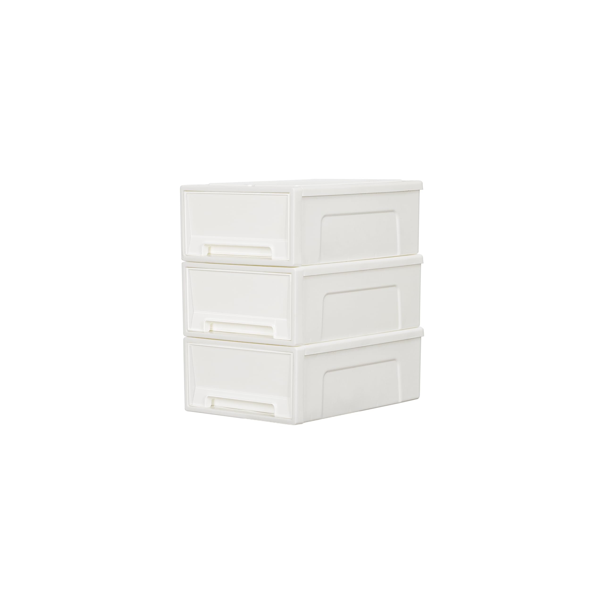 Cetomo 5L*3 Plastic Storage Drawers Unit, Office Desk Organizers, Drawer Organizer, Storage Box, Stackable Tower for Desktop, Bedroom, Dorm, Cosmetics, Durable PP, BPA Free, White, 5L-3 Pack