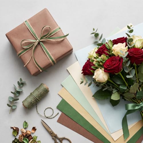 Image of BEISHIDA 90 Sheets Brown Green Series Tissue Paper Bulk for Gift Wrapping