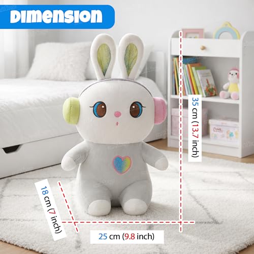Image of Zest 4 Toyz Soft Toy for Girls (35 cm) | Cute Stuffed Animal Plush Toy | Baby Toys | Rabbit Soft Toy Cuddly Teddy Bear for Kids | Cute Stuffed Rabbit Toy | Birthday Gift for Girls - White